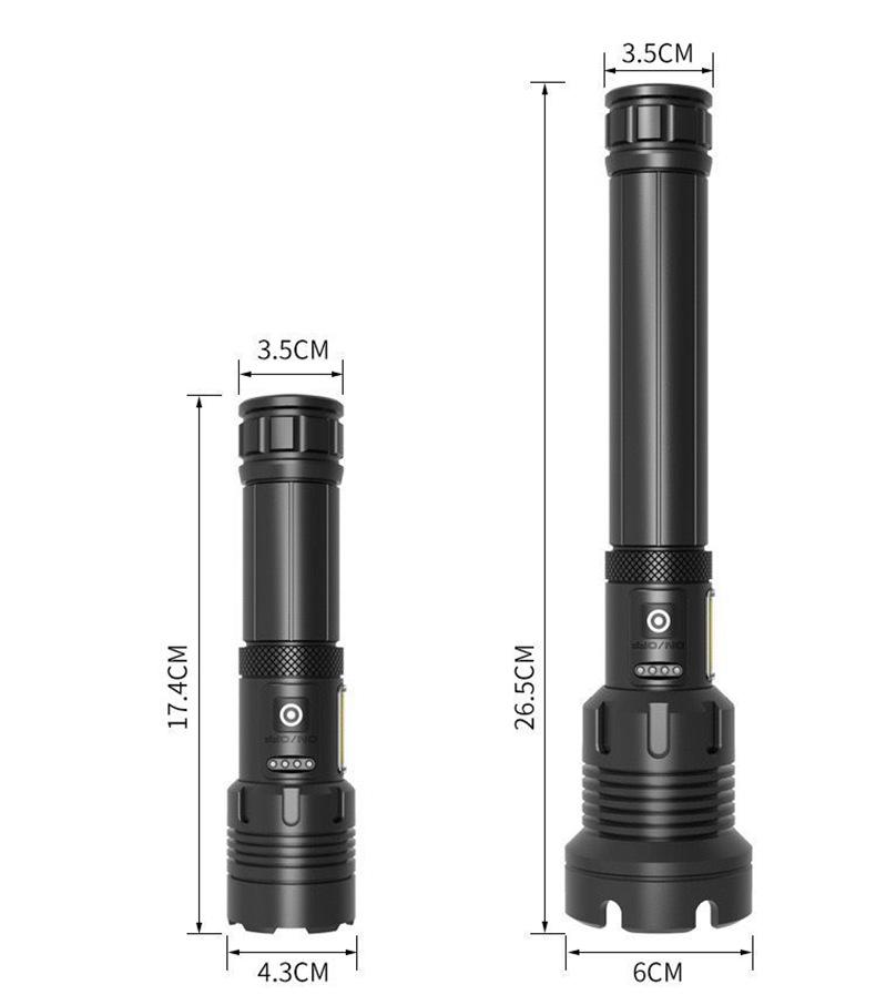 High-Powered Outdoor Flashlight - XHP160 & P90/P70 Emergency Rechargeable Camping Light