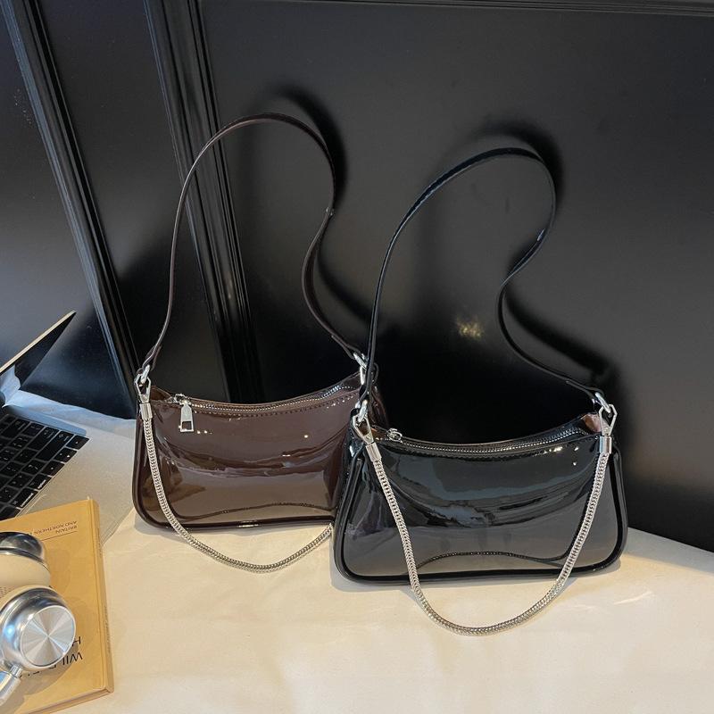 Textured retro small bag women's new casual solid color messenger bag fashionable shoulder armpit small bag