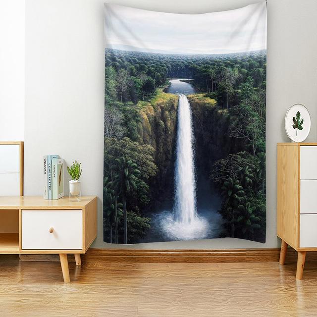 Natural landscape printed tapestry wall decoration hippie psychedelic bohemian room aesthetic art decorative hanging cloth