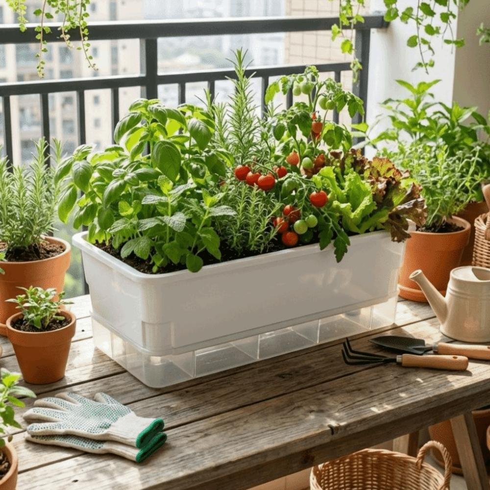 Self Watering Seedling Tray Plastic Growing Box Practical Plant Nursery Pot Vegetable Gardening