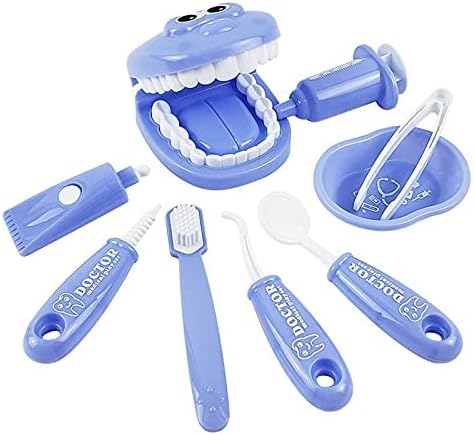 9PCS Plastic Simulation Dentist Play Set Medical Kit Pretend Toy Kids Hygienic Habbit Cultivation Role Play Game for Children