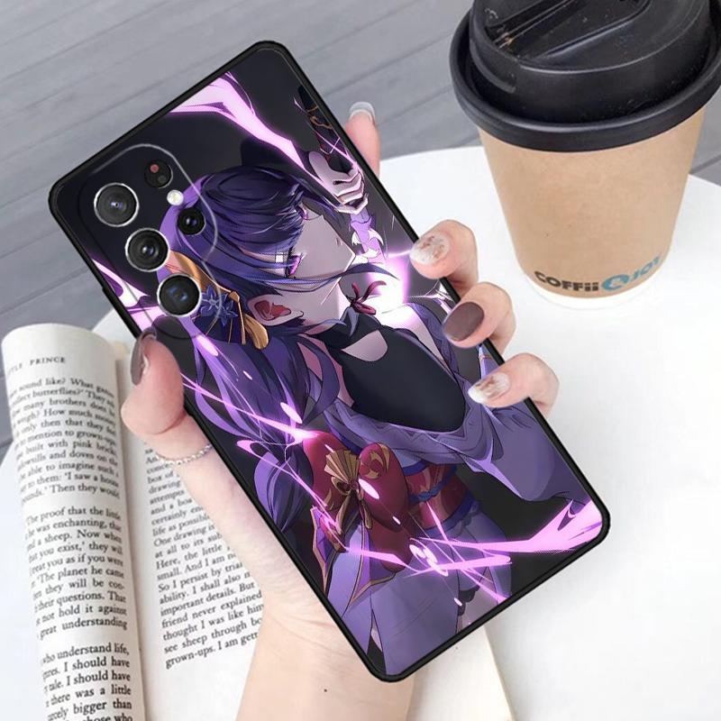 Genshin Raiden Shogun Phone Case Cover For Samsung Galaxy S24 S25 Ultra S21 S22 Ultra S10E Note 10 Plus Note 20 FE S23