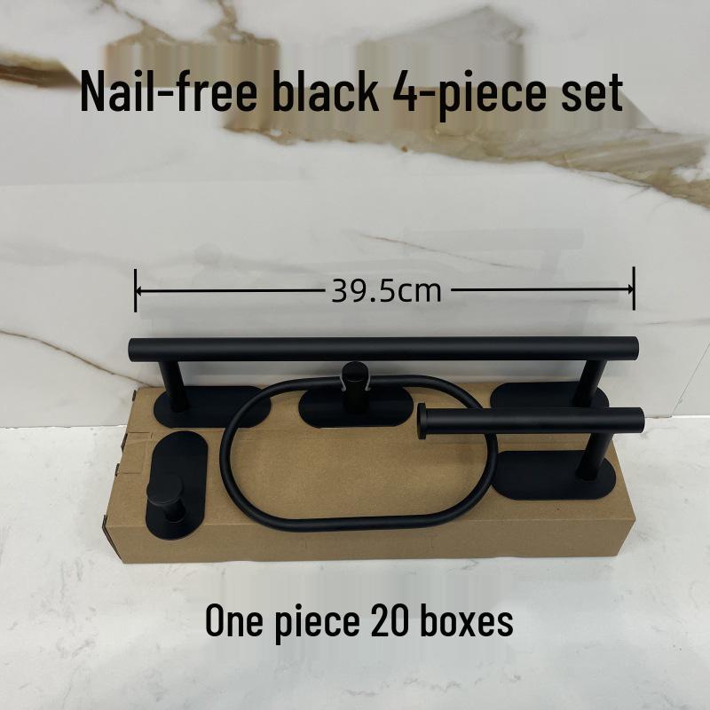 Stainless Steel No-Drill Wall-Mounted Towel and Toilet Paper Holder