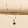 Grandmother Green Crystal Necklace Popular Jewelry Water Drop Pendant Court Vintage Collarbone Chain Accessories Women