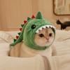 Plush Cats Dinosaur Costume Hat Headgear for Pet Cats, Comfortable Cosplay Headpiece for Party Dressingup, Daily Styling, Fit 3-7Kg