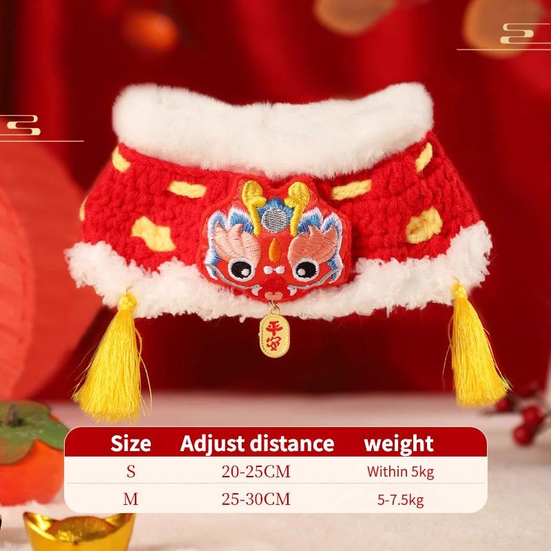 

Spring Festival Dog Collar Jewelled Silk Wedding Cat Ribbon Scarf Pendant Chinese New Year Necklace Satin Kitten Accessories S