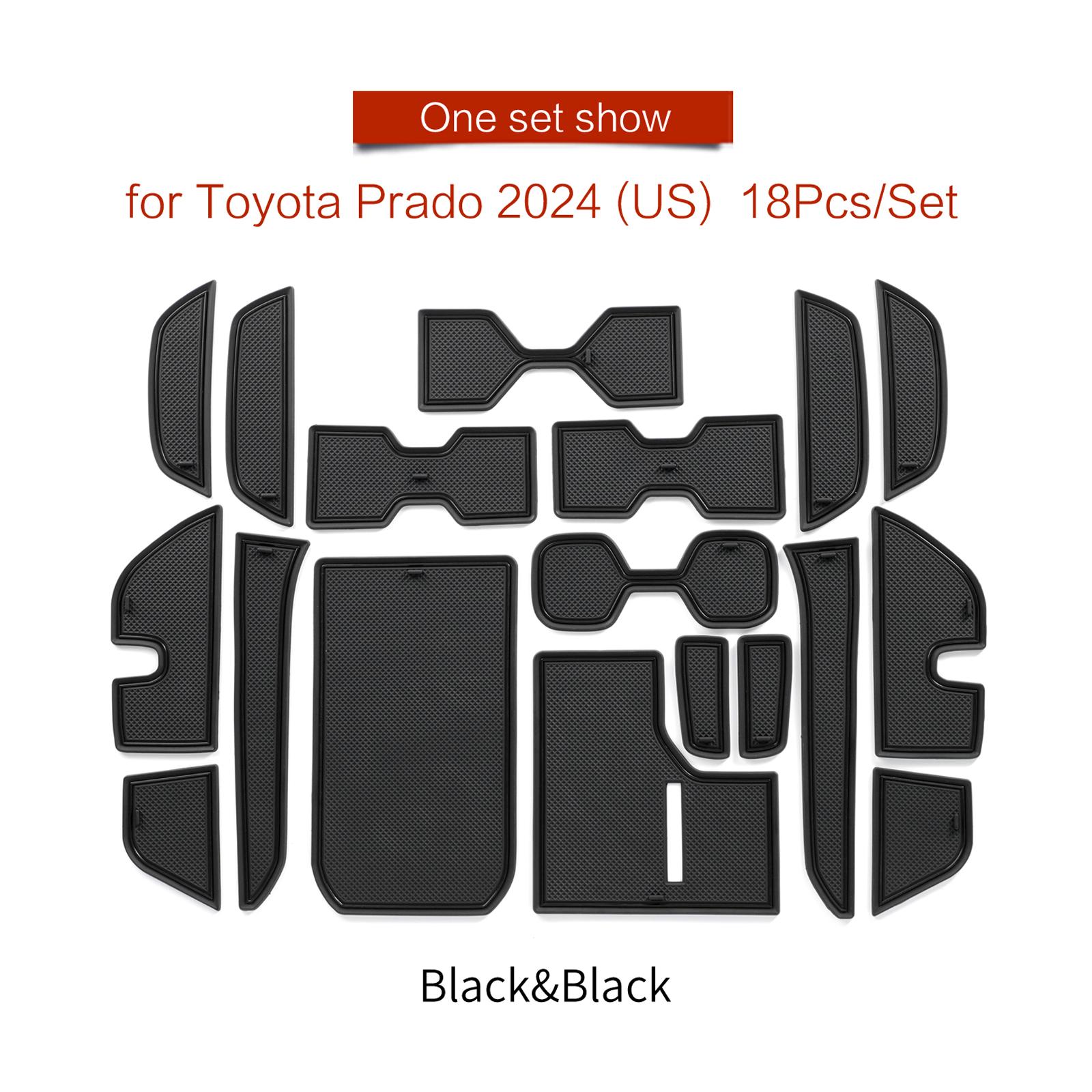 

for 2024 Toyota Land Cruiser Prado 250 Anti-Slip Gate Slot Cup Mat PVC Non-Slip Door Pad Interior Accessories 18pcs Right hand drive