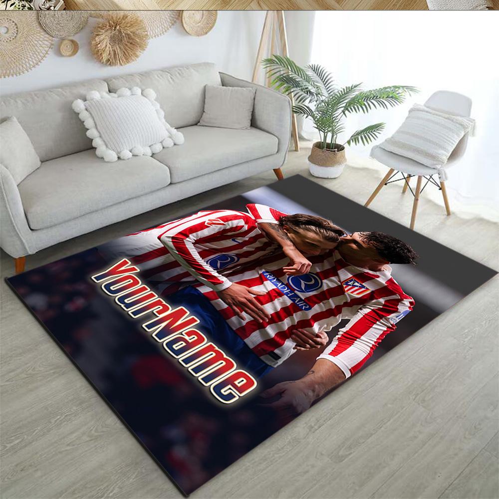 Atletico Madrid Customizable Name Floor Rug Office Rug Design for Bedrooms Outdoor Dormitory Decorate room Anti-slip Rug Decorate Offices