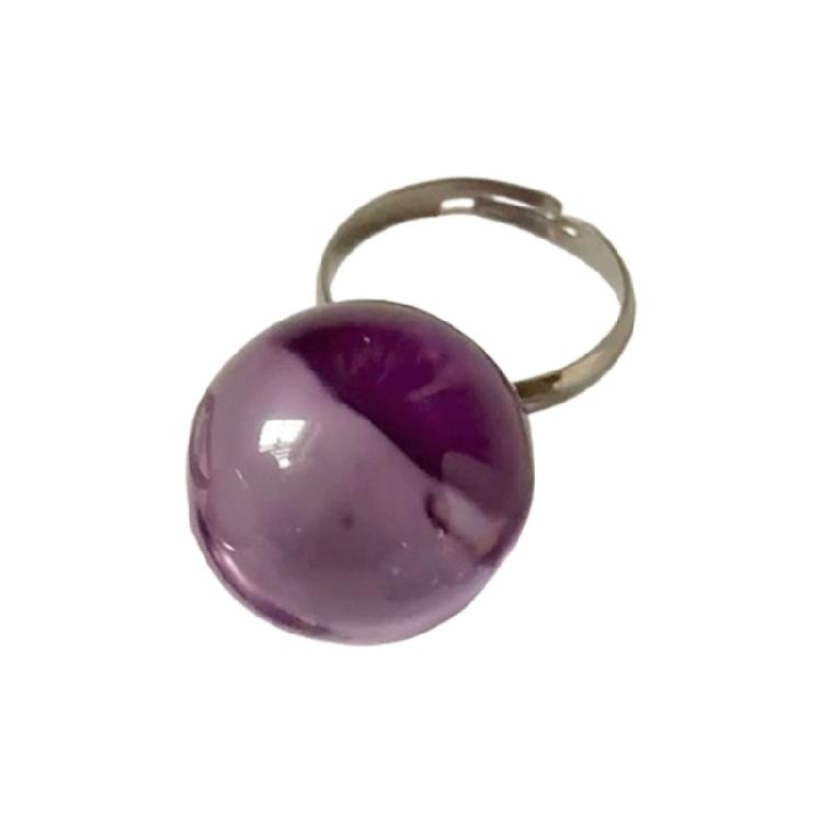 

Fashion Forward Translucent Sphere Ring With Flexible Sizing Pastels Tone Finger Accessories For Outfit Coordination фиолетовый
