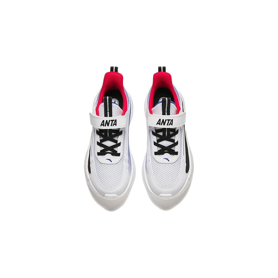 Anta Antiskid Shock Absorbing Wear Resistant Low Top Kids Running Shoes Kids Sneakers White Black A312415510-4