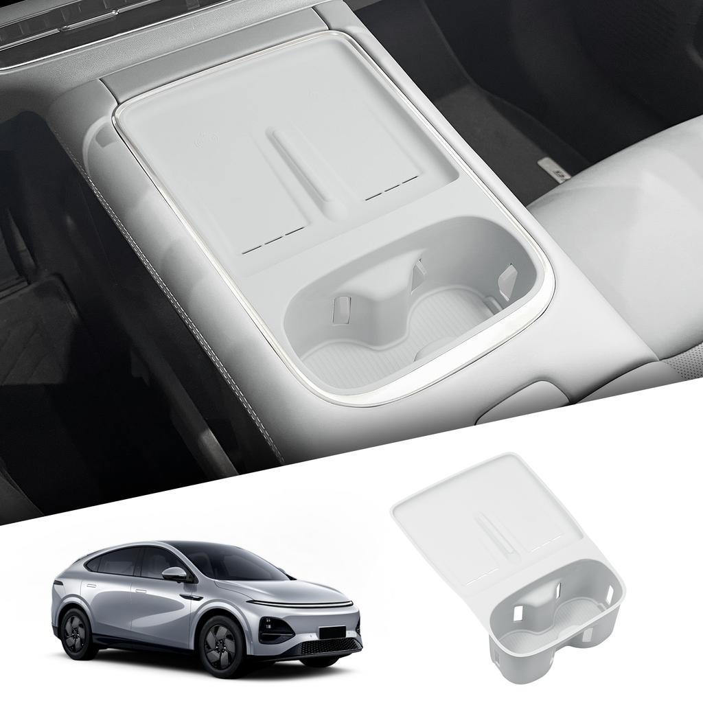 For Xpeng G6 2025 Non-slip Wireless Charger Water Cup Holder Mat Anti-slip Pad Storage Box Silicone Car Interior Accessories
