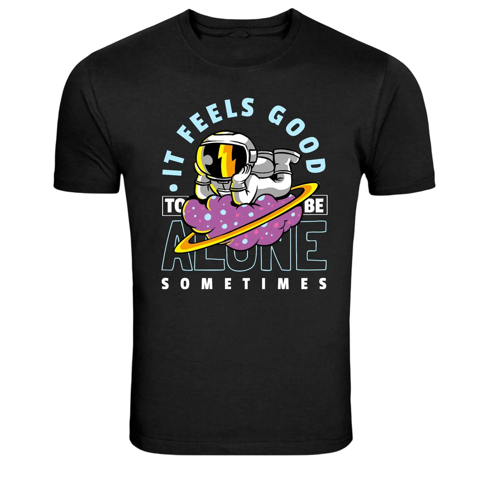 Astronaut Alone Sometimes Space Humor Graphic T-Shirt XL