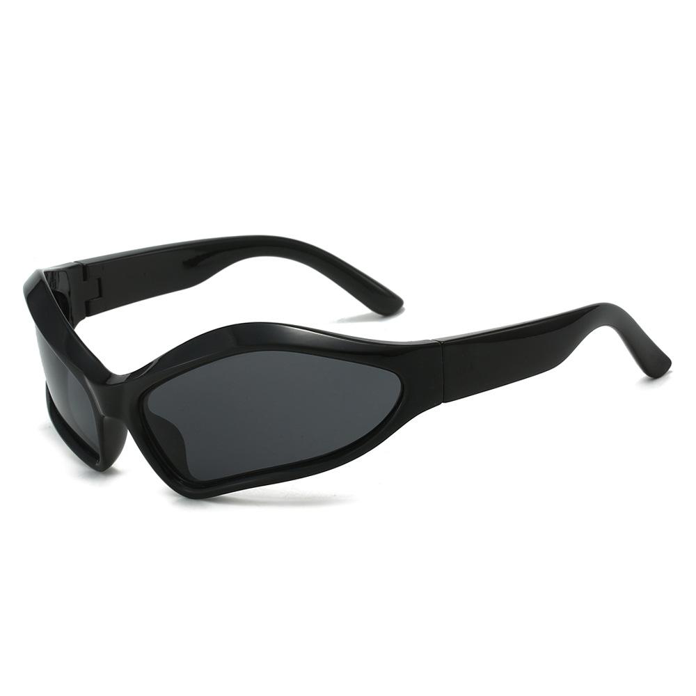 Y2K Personalized Oval Color Matching Sunglasses Hip Hop Concave Sunglasses Trendy Sunglasses regular