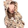 Amerikanisches Retro-Hundedruck-Kapuzensweatshirt für Damen - Herbstlich lässige lockere Strickjacke