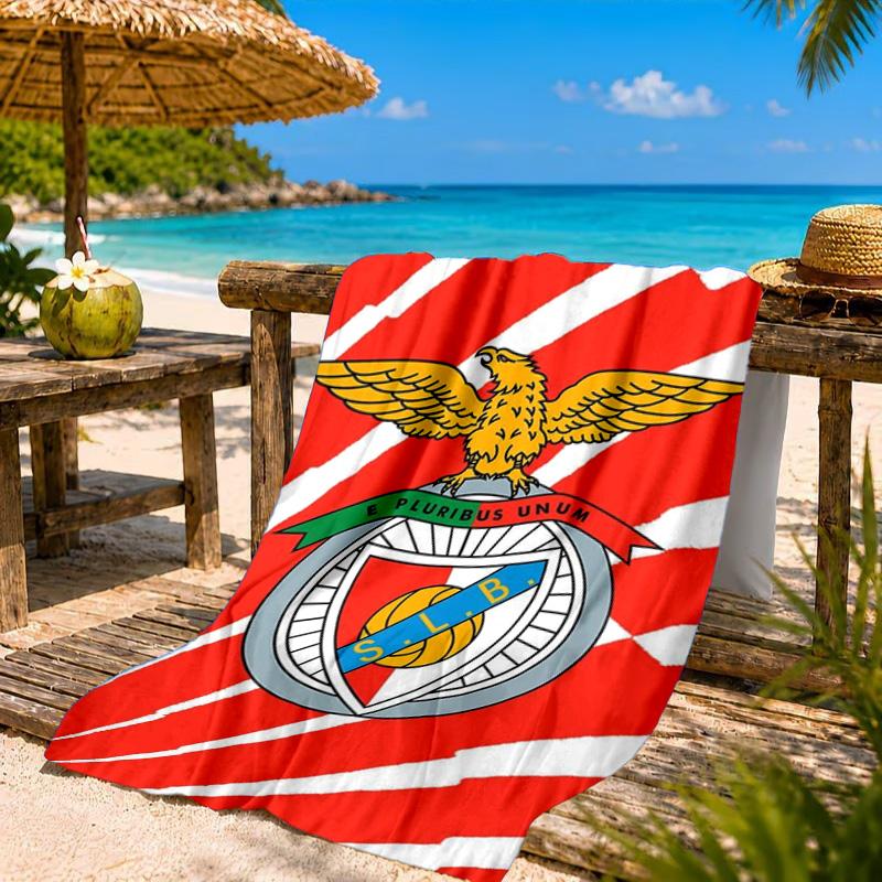 Ben Football Crest Printed Microfiber Beach Towel, Soft And Absorbent, Quick-Dry, Ideal for Summer Travel, Beach Essential, Swimming Pool