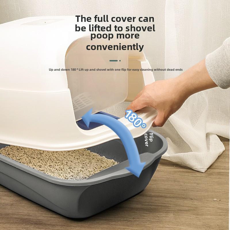 Fully Enclosed XL Odor-Proof Easy-Clean Cat Litter Box