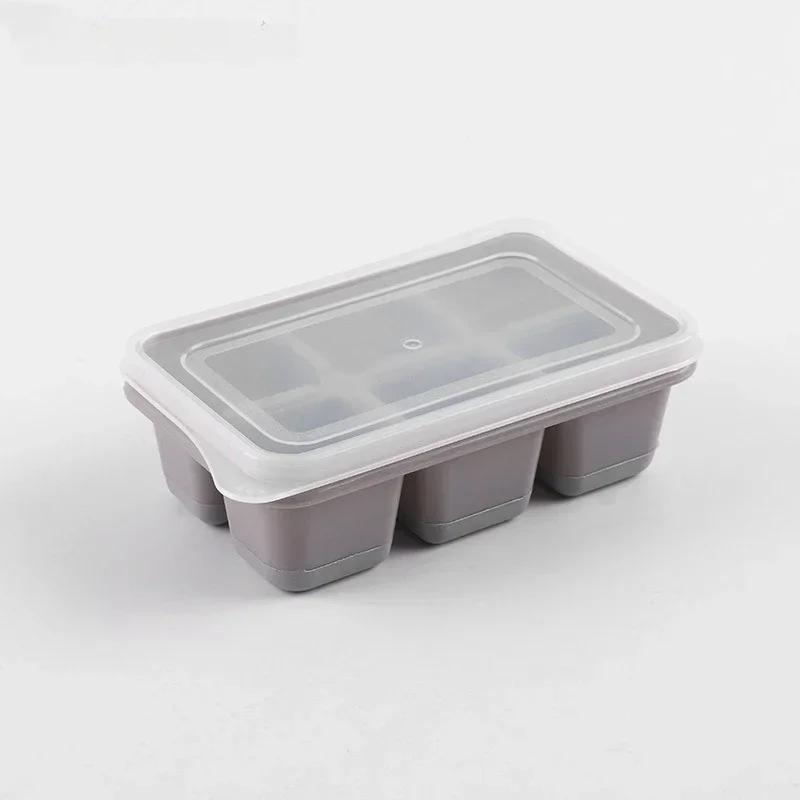 6 Cavity Mini Ice Cube Tray Soft Bottom Easy Release Mold for Summer Kitchen Homemade Ice Cube Mold Kitchen Tools