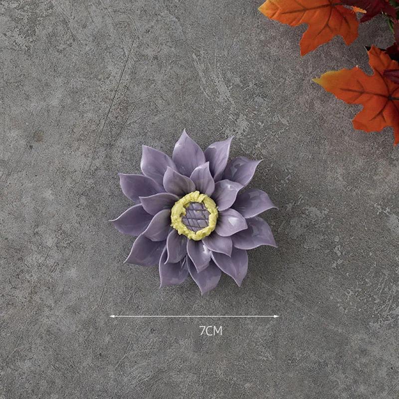 Modern 3D Ceramic Flower Wall Mural Decoration Home Bedroom Porch Wall Sticker Ornaments Office Lobby Club Wall Accessories Item