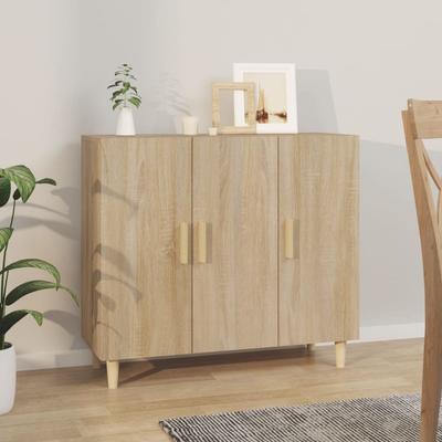 Vidaxl Cabinet, Sonoma Oak, 90X34X80 Cm, Wood-Based Material