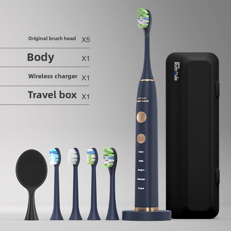 Battery Life 300 Days Sweeping Sound Wave Electric Toothbrush Wireless Charging Automatic Mute Intelligent Sterilization Disinfection Soft Hair