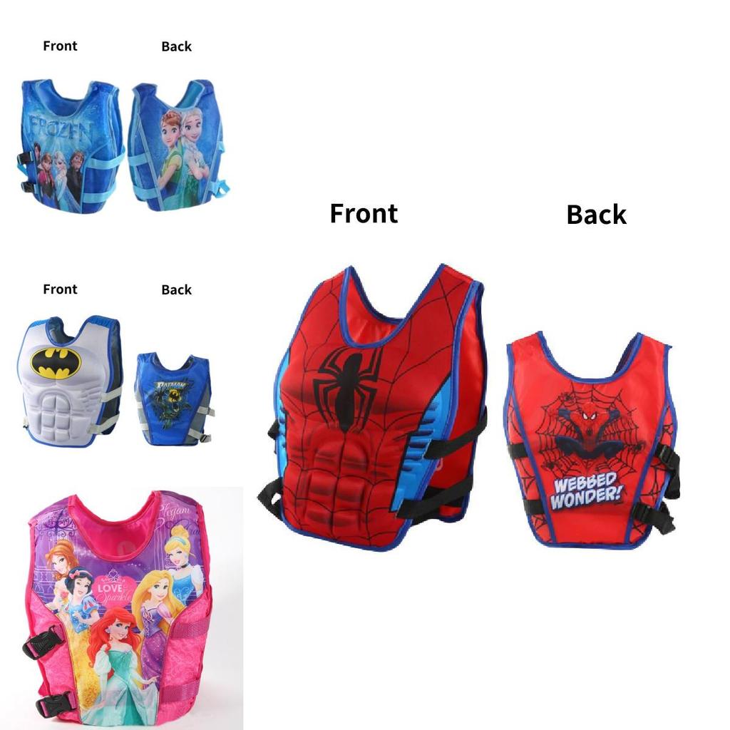 Muskel-flytevest for barn for vannaktiviteter, tegneserieprint, polyesterstoff