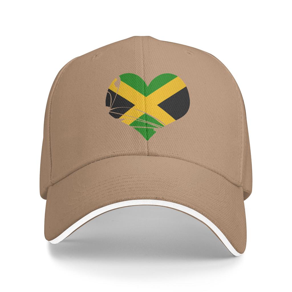 Jamaica heart Sun Baseball Cap Summer Unisex Adult Print Hip Hop Hats Wholesale Casual Hiking Fishing Snapback Cap