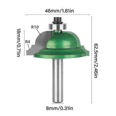 Broca de Router para Grabado en Madera Premium con Vástago de 8 mm y Múltiples Fresas de Forma para Tareas Detalladas de Tallado y Ranurado