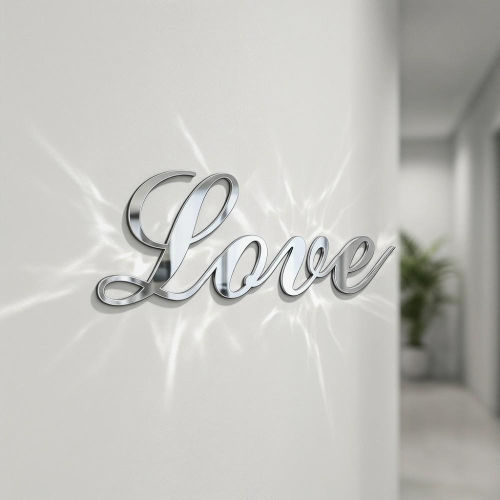 Acrylic Letter Wall Sticker 44.49x5.51in English Letter English Letter Decor Self-Adhesive Silver Gold Home Wall Sticker