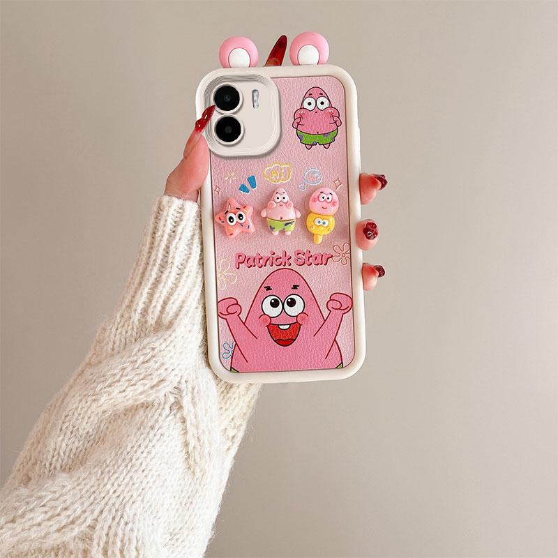 KEYSION Cute Ear 3D Cartoon Case for Redmi 13C 4G 5G with Bracelet Soft Silicone Shockproof Phone Cover for Xiaomi POCO C65