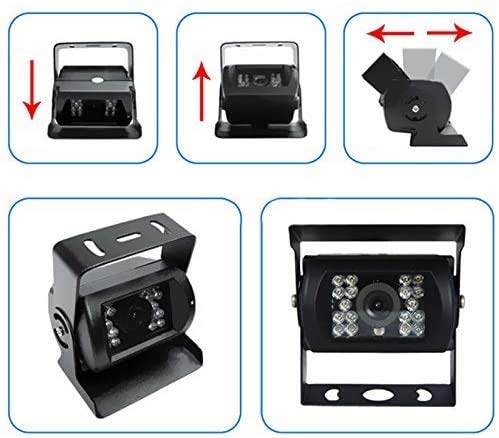 Parishop Buskamera, Nachtsicht, Infrarot Wasserdicht, 18 LED Rückfahrkamera, CCD Farbsensor, Weitwinkel 110 Grad, 12V/24V, IP66, 20m Ext