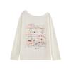 Printed Long-sleeved T-shirt Women's New Sweet and Spicy Loose Thin and Slightly Transparent Spring and Summer Casual Sun Protection Blouse