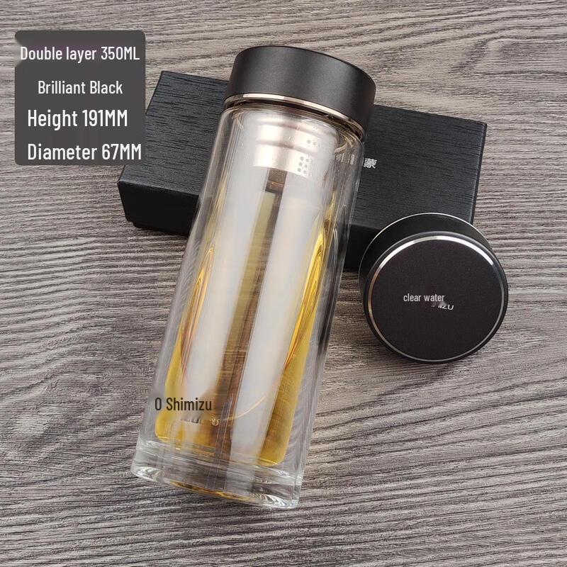 SHIMIZU Double-Layer Heat-Resistant Glass Tea Infuser Mug