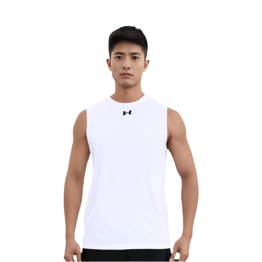 Under Armour Round Neck Logo Sleeveless Vest Men Tops 1312277-100