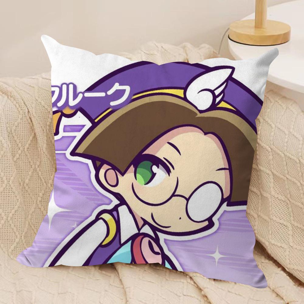P-Puyo P-Pop Fever Cushion Cover Soft Plush Fabric Double-Sided Printed Sofa Cushion Cover for All Seasons Home Decor Gift