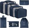 Seven-Piece Travel Storage Set: Wash Bag, Clothes, Underwear Organizer & Folding Sub-Pack