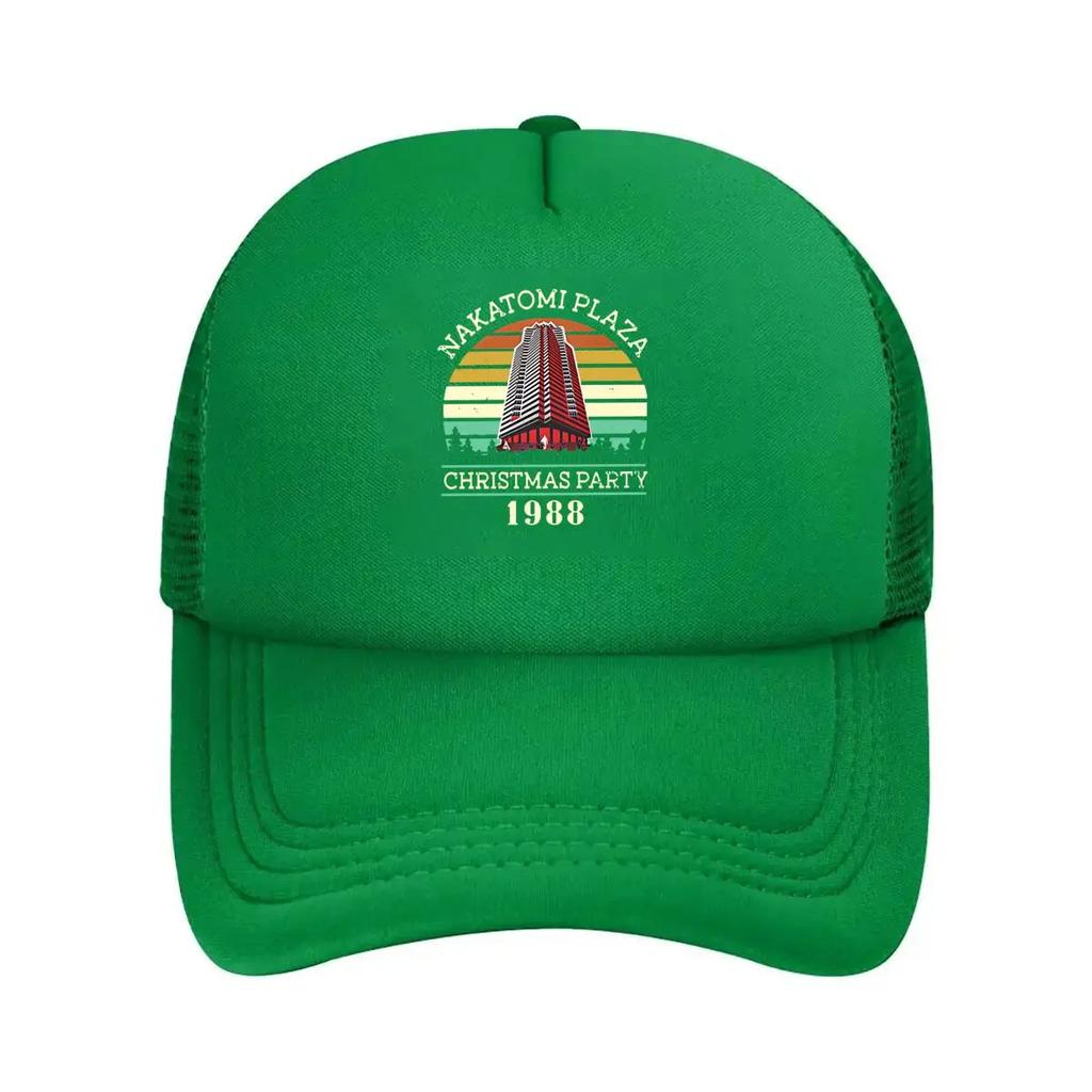 Retro styled Nakatomi Plaza Christmas Party 1988 Logo Mesh Baseball Cap