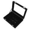 24 Fächer Ohrring Aufbewahrungsbox Mode Schmuck Präsentationsablage mit Transparentem Deckel für Ohrstecker Ringe Schwarz