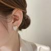 ED65146 Korean Version 2022 New Simple Geometric  Heart Zircon Ear Buckles Gold Plated Jewelry Women