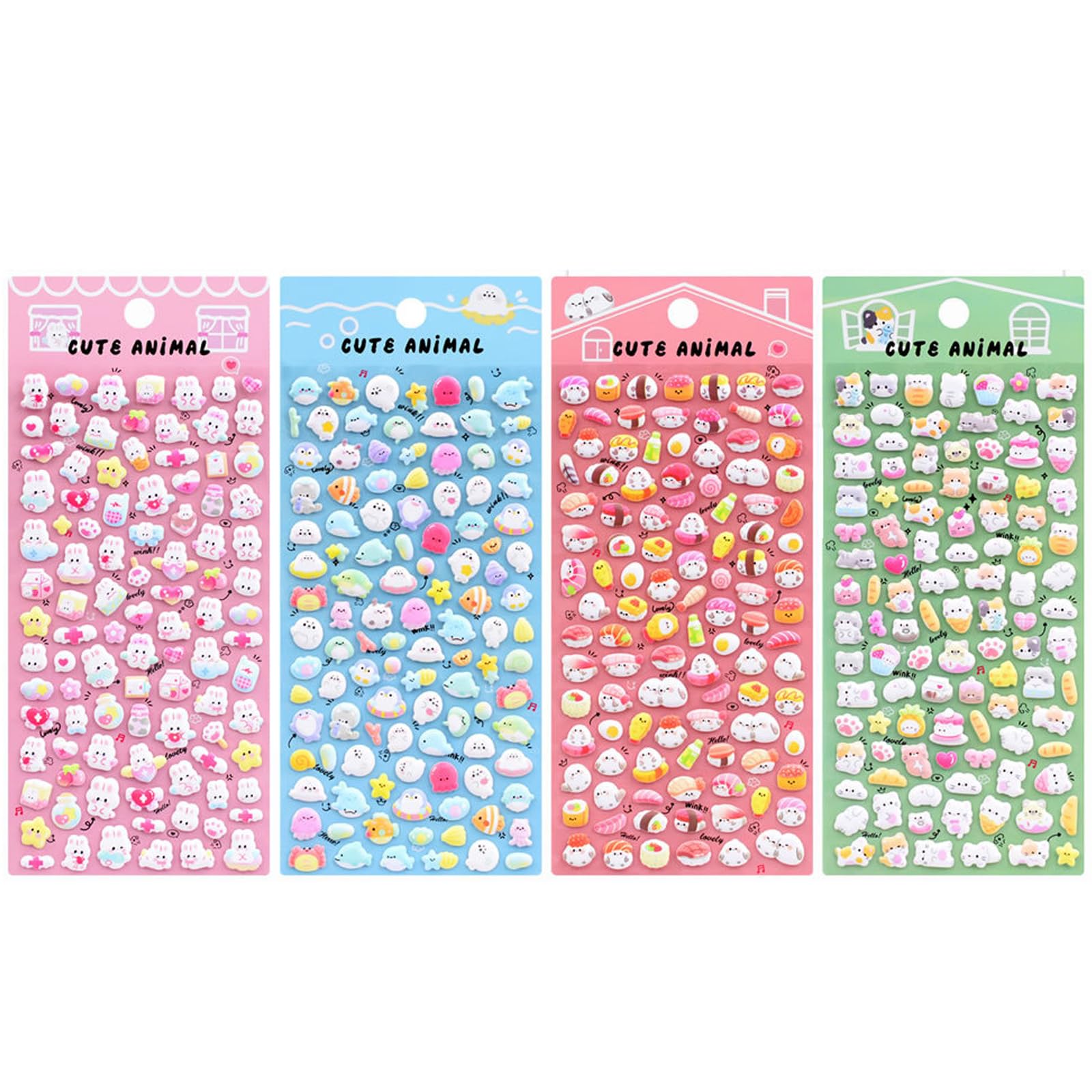 

Zakata 4-Piece 3D Reward Stickers Set for DIY Notebook Diary Phone Decoration