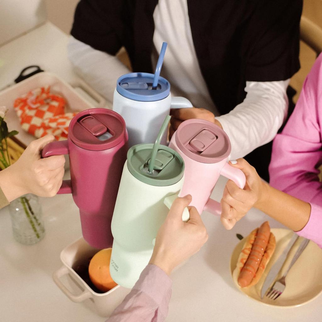 BOTTLE BOTTLE Tumbler with Straw, 1200ML, Leakproof Stainless Steel Water Bottle, Large Capacity Water Bottle with Double Wall, Vacuum Insulation,