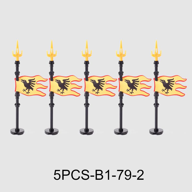 Medieval Military Flag Series War Castle Knight Soldier Warrior Accessories Building Blocks Ancient Holy Rome Bricks Toys Gifts