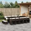 Vidaxl 15-Cz. Garden Furniture Set With Cushions, Brown, PE Rattan
