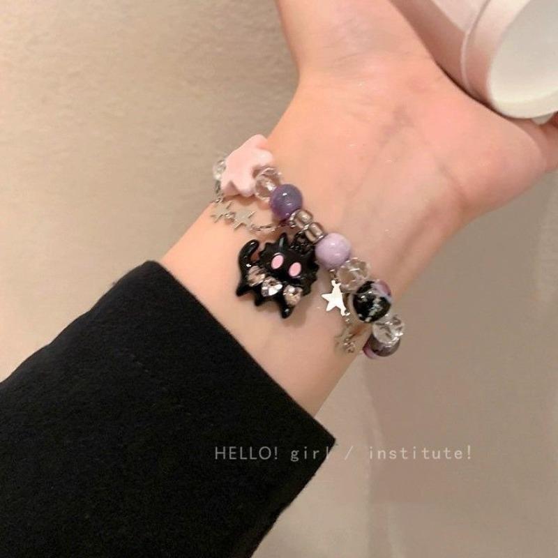 Black Cat Pendant Bracelet Cold Temperament Small Fresh Bracelet Niche Design Cute Sweet Jewelry