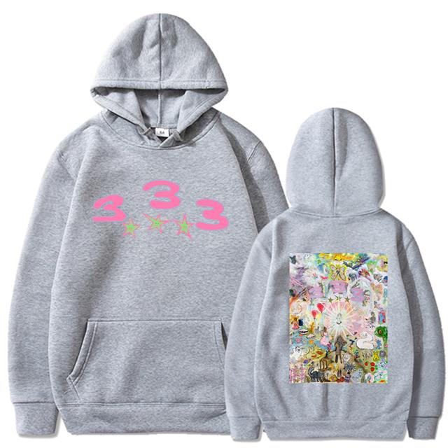 

2023 модная новинка унисекс Bladee 333 с узором, удобная толстовка с брендовым принтом, унисекс, хип-хоп, уличный спорт, хит продаж, топ с капюшоном L