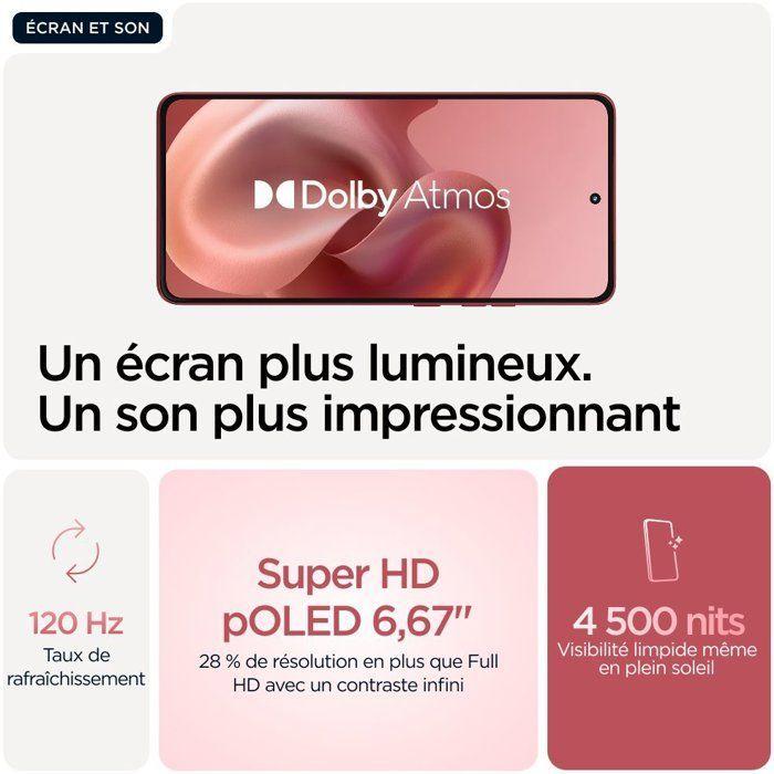 Smartphone Motorola G86 - RAM 8 Go - 256 Go stocare - Roșu - Versiune Franceză - Stare foarte bună