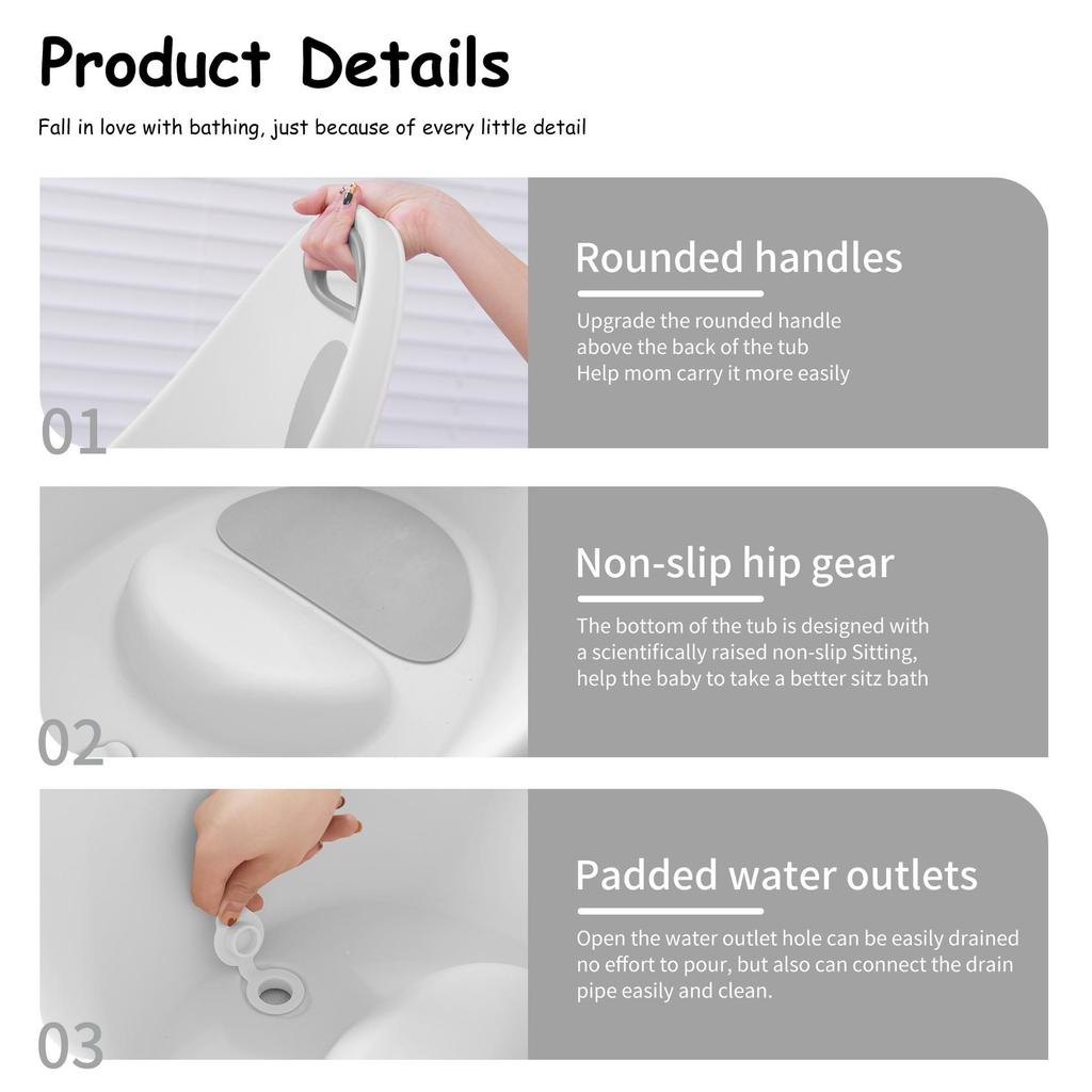 Thickened Newborn Baby Bath Tub Bucket – Reliable Household Sitz Bath