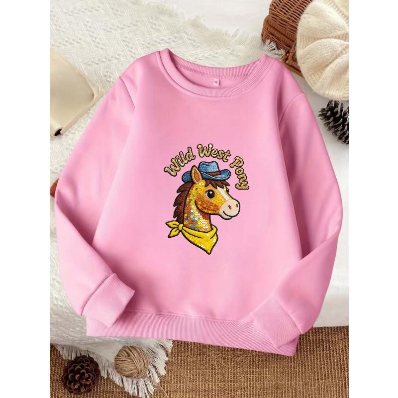 European sizes Delicate Kid Stylish Sweatshirt, Comfortable Round-Neck Top for Kids, Casual And Versatile Trendy Print Shirt