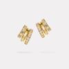Chic High-End Micro Zirconia C-Shaped Tassel Earrings with S925 Silver Needle