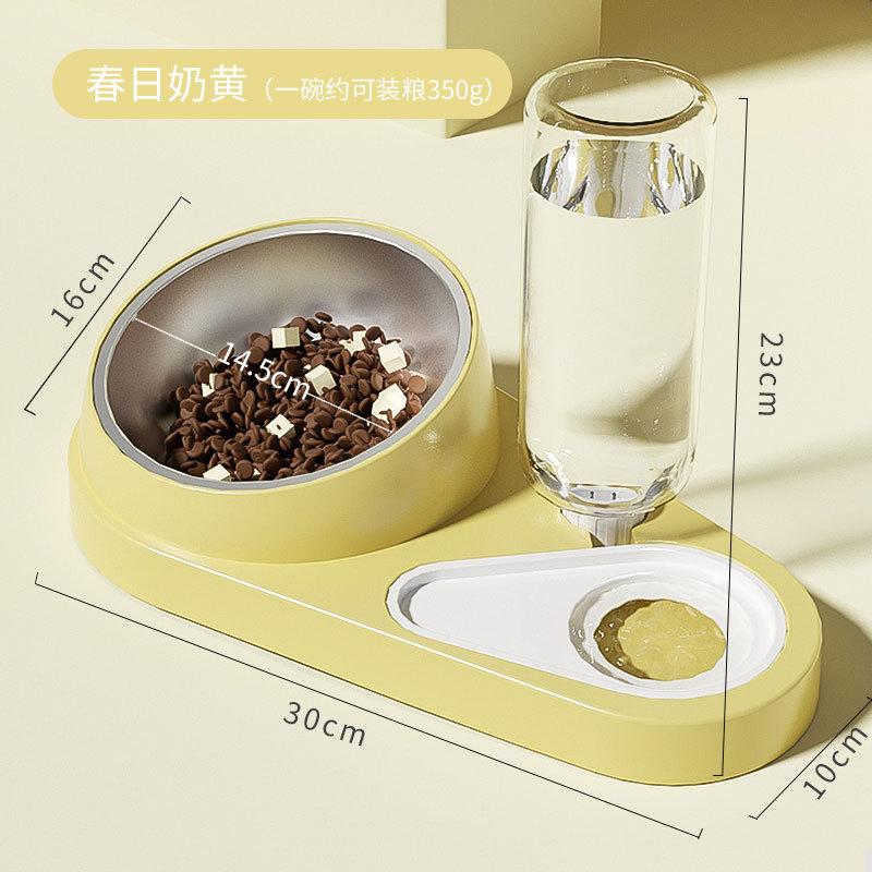 Automatic Non Overturn Stainless Steel Cat Food And Water Feeding Bowl For Pet Cats