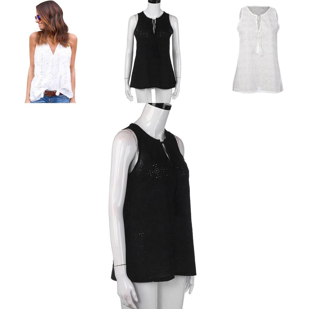 Elegant Women's Cotton Lace Top With Embroidery For Summer Casual Outfits